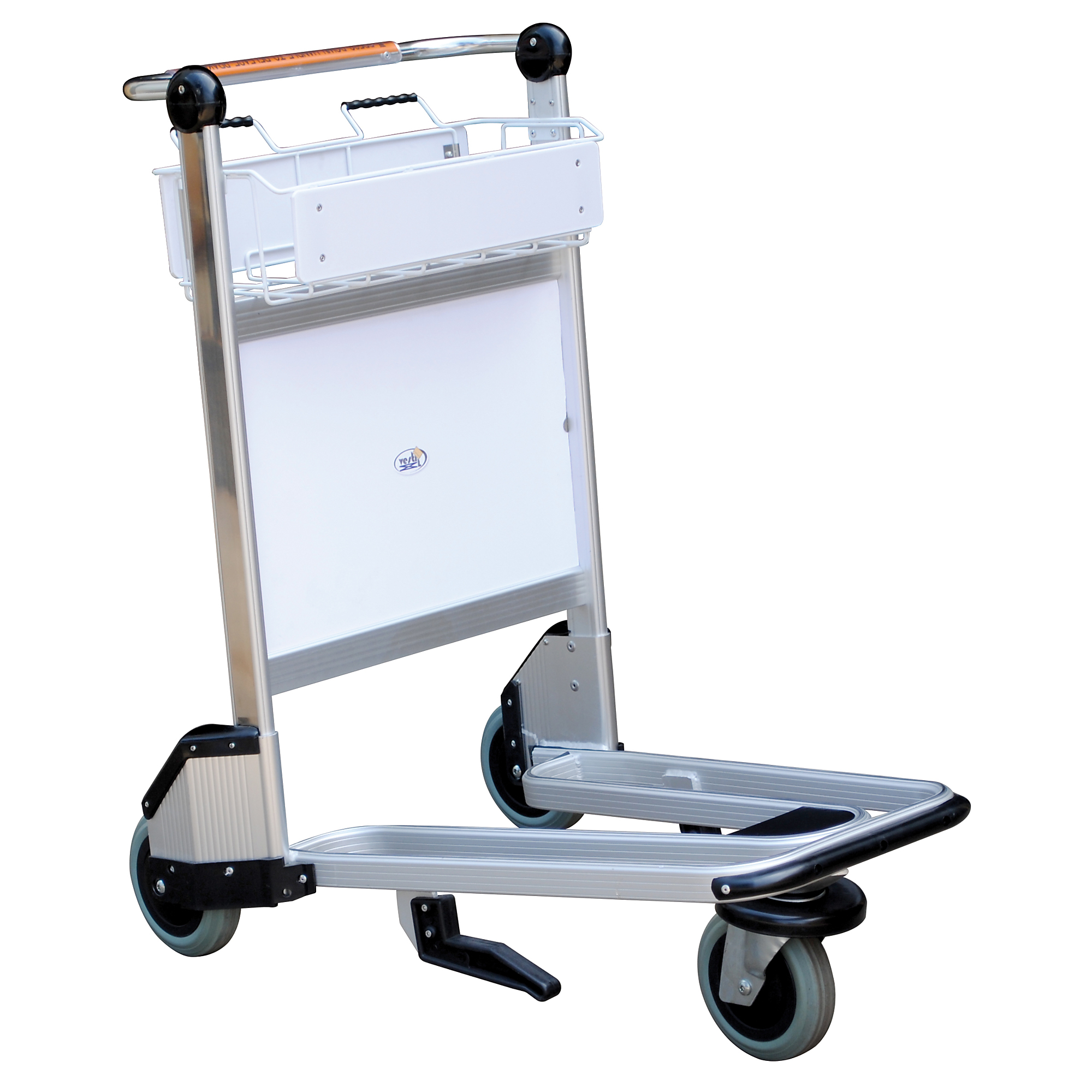 Vestil Aluminum Nestable Multi-Use Cart with Brakes - 550-Lb. Capacity, 1 Shelf, Model# LUG-B